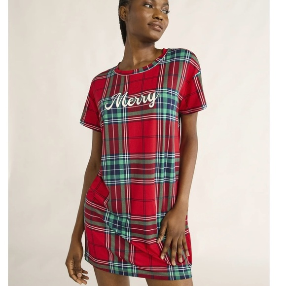 Women’s NWT Merry Plaid Red and Green Chemise 2XL-3XL with front pockets - Picture 5 of 6